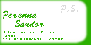 perenna sandor business card