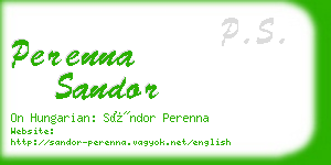 perenna sandor business card